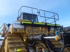 Dozer safety handrails and platforms