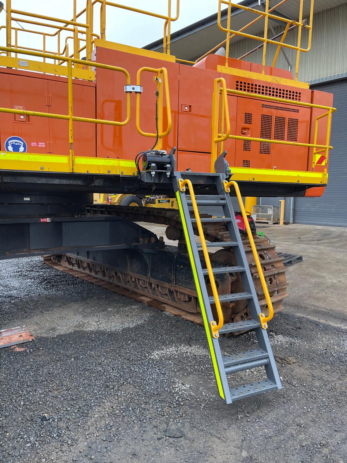 Excavator safety handrails and platforms